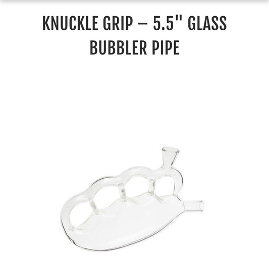 Glass Knuckle Grip Bubbler