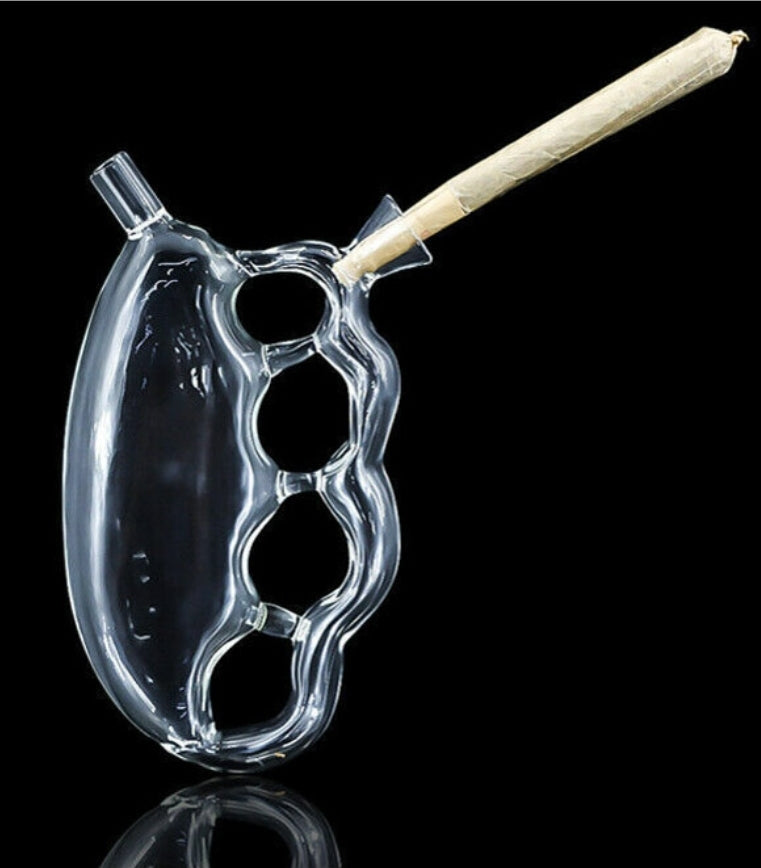Glass Knuckle Grip Bubbler